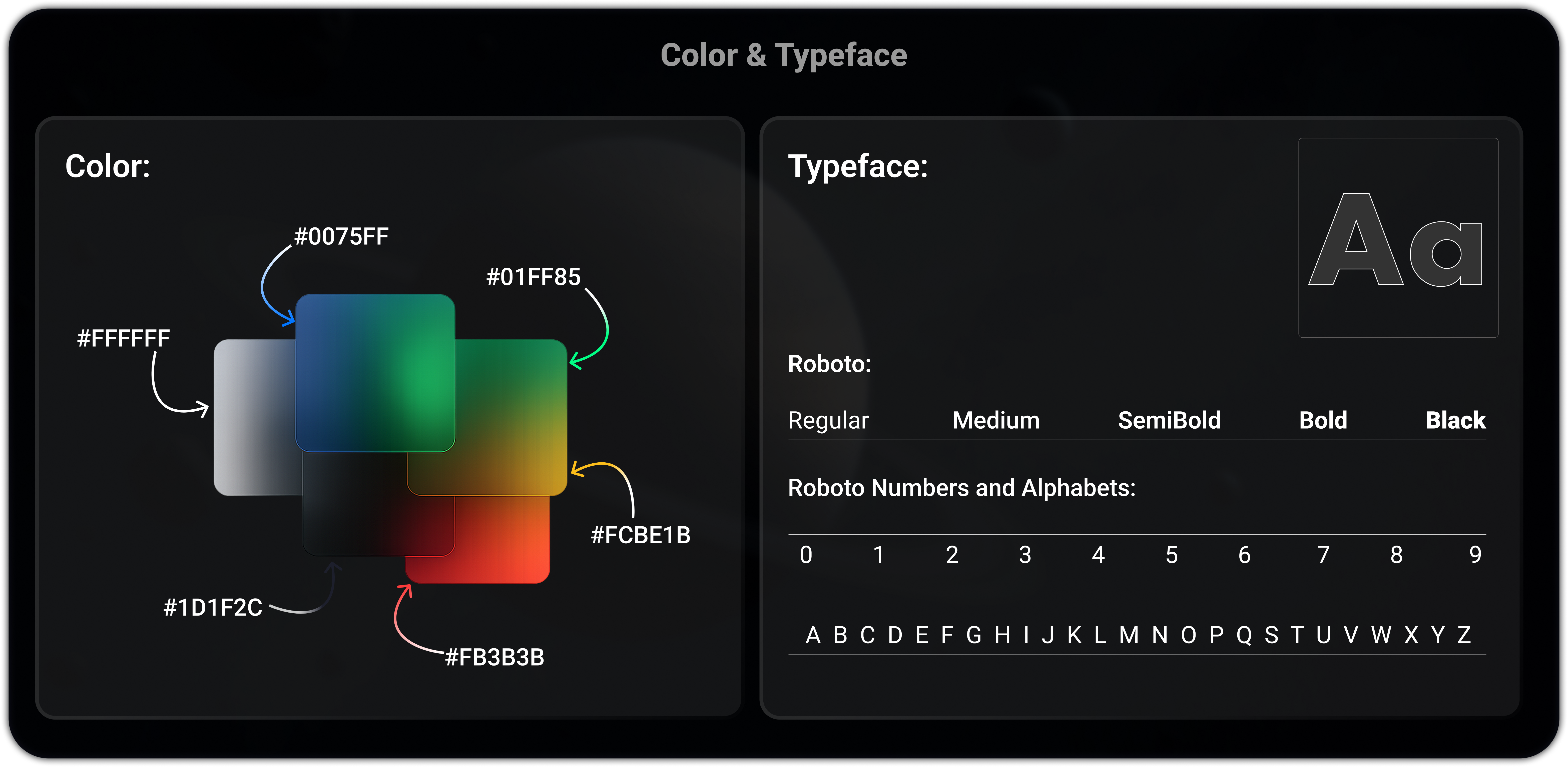 Color palette and typography system